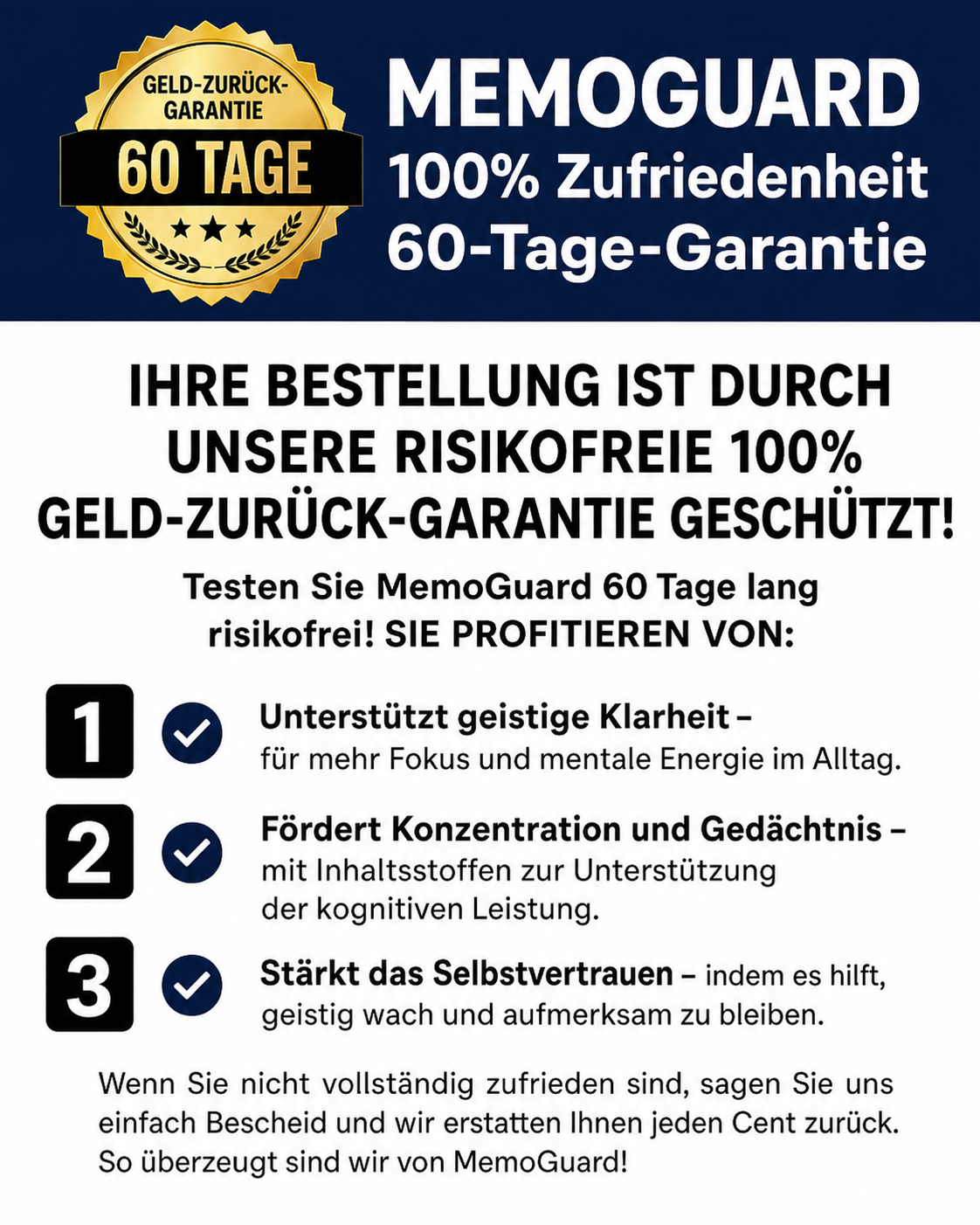 MemoGuard 60-Tage-Garantie